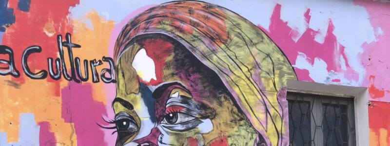 A tourist mural in the "Land of Good People"